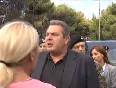 Ο Καμμένος στα καμένα: Ατυχής απάντηση σε πυρόπληκτο - Αποδοκιμασίες από τους κατοίκους (upd)